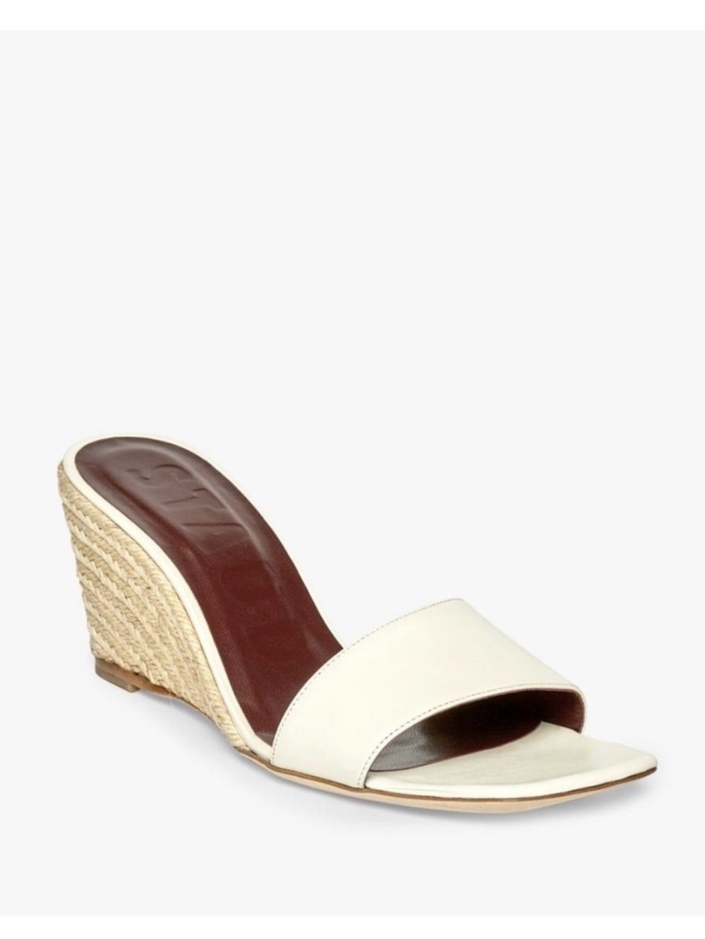 Staud Billie  Cream Espadrille Wedge Slide